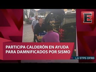 Viralizan foto de Felipe Calderón ayudando a damnificados