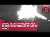 Popocatépetl lanza material incandescente