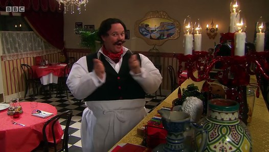 Gigglebiz Opera Oliver singing with a very late customer - video