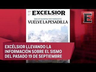 Portadas del periódico Excélsior despues del sismo de 7.1