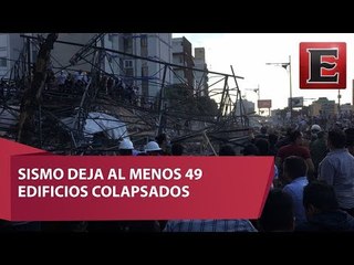 Labores de rescate en un edificio colapsado en la colonia Narvarte
