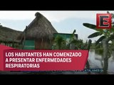 Fuertes lluvias provocan desbordamiento de Río Coatzacoalcos