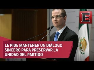 La división del PAN, solo le sirve al PRI: Ricardo Anaya a Margarita Zavala