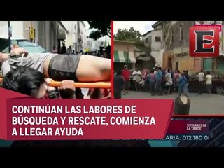 Rescatan a niño de 9 años de entre los escombros en Zacatepec