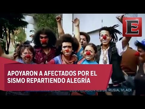 Payasos visitan albergue para llevar sonrisas a afectados por sismo