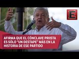 López Obrador califica de simulación elección de candidato presidencial del PRI