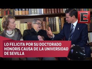 Peña Nieto visita al historiador Miguel León-Portilla