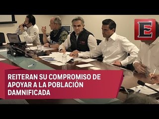 Скачать видео: Peña Nieto y Mancera evalúan daños por sismo de 7.1 en el C5