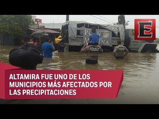 Severas inundaciones en el sur de Tamaulipas por lluvias