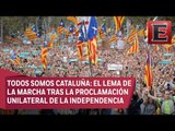 Manifestaciones multitudinarias en Cataluña para respaldar el 155