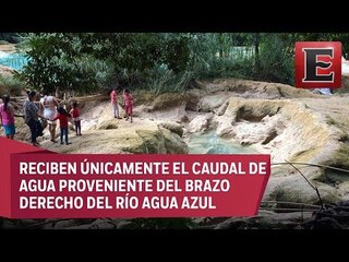 Download Video: Baja afluente en cascadas de Agua Azul en Chiapas por causas naturales