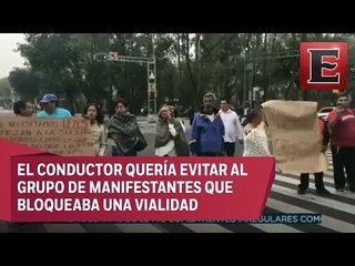 Damnificados se enfrentan a automovilistas en la Ciudad de México