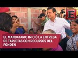 Peña Nieto reparte apoyos en Morelos para reconstrucción de viviendas