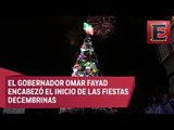 Hidalgo enciende el tradicional árbol navideño