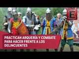 Caballeros medievales en Tecámac que combaten la inseguridad