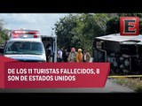 Quintana Roo atienden a turistas heridos por volcadura de autobús