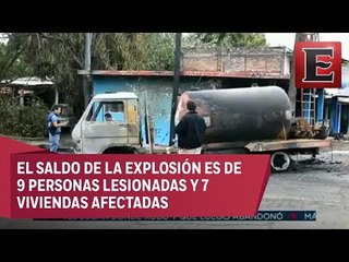 Mala maniobra provoca explosión de una pipa de gas en Veracruz