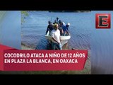 Continúa búsqueda de niño atacado por cocodrilo en Oaxaca