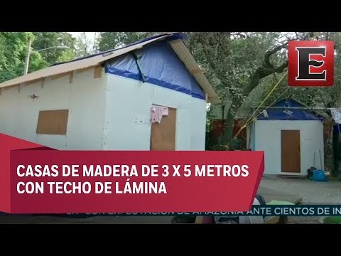 Alumnos de la UNAM construyen viviendas para los damnificados del multifamiliar de Tlalpan