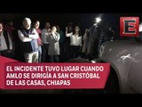 Ponchan las llantas de camioneta donde viaja López Obrador