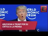 Donald Trump fue abucheado tras su discurso en el Foro Económico de Davós