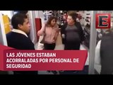 Roban en tienda departamental y escapan gracias a una patada voladora