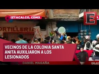 Reportan derrumbe tras explosión en la delegación Iztacalco