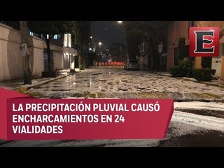 Fuerte granizada y lluvia en varios puntos de la CDMX