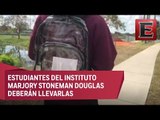 Obligan a usar mochilas transparentes en escuela de matanza en Florida