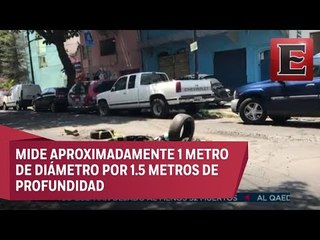 Reportan socavón en la Colonia Obrera