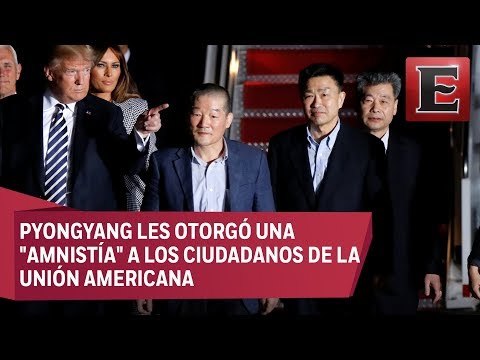 Trump recibe a estadounidenses liberados por Corea del Norte