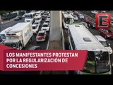 Transportistas del Edomex colapsan vialidades de la CDMX