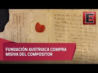 Revelan en Viena carta de Mozart escrita poco antes de morir