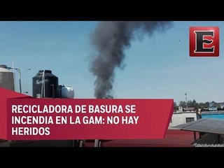 Se registra fuerte incendio en recicladora de basura de la GAM