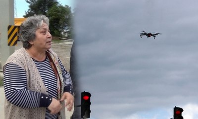 Drone gören teyzeden güldüren tepki
