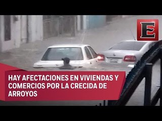 Papantla inundada por intensas lluvias