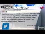 Trump felicita a AMLO por su triunfo