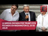 Trump pide rápida negociación del TLCAN en carta a López Obrador