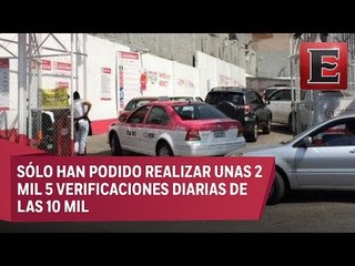 Permanecen fallas en los verificentros capitalinos en el segundo día de servicio