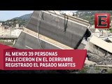 Siguen las labores de rescate en puente caído en Génova, Italia