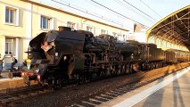La 241P17, plus puissante locomotive à vapeur d'Europe, à Avignon