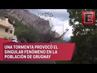 Erupción de lodo y piedras en Suiza