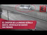 VIDEO: Volcadura de pipa en la autopista México - Toluca