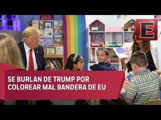 Donald Trump pinta mal la bandera de EU y es trolleado en redes