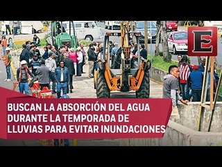Arrancan obras de construcción de un área verde en camellón de San Jerónimo