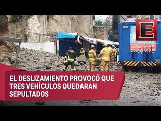 Labores de saneamiento en Bosques de las Lomas por desgajamiento de tierra