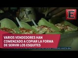 Elotero de Veracruz vende esquites ecológicos