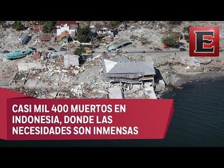 Dron capta la devastación que dejó el temblor y tsunami en Indonesia
