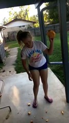Girl Tries To Crush Pumpkin, Fails Epicly