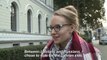Voters react during parliamentary election in Latvia